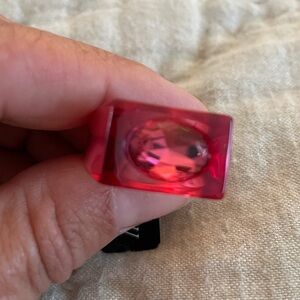 ❤️ NWT J Crew red lucite crystal statement ring sz 7
